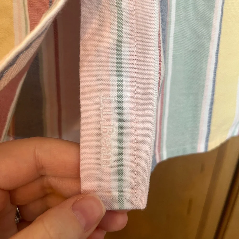 L.L. Bean Striped Button Down Shirt 100% Cotton - Picture 2 of 5